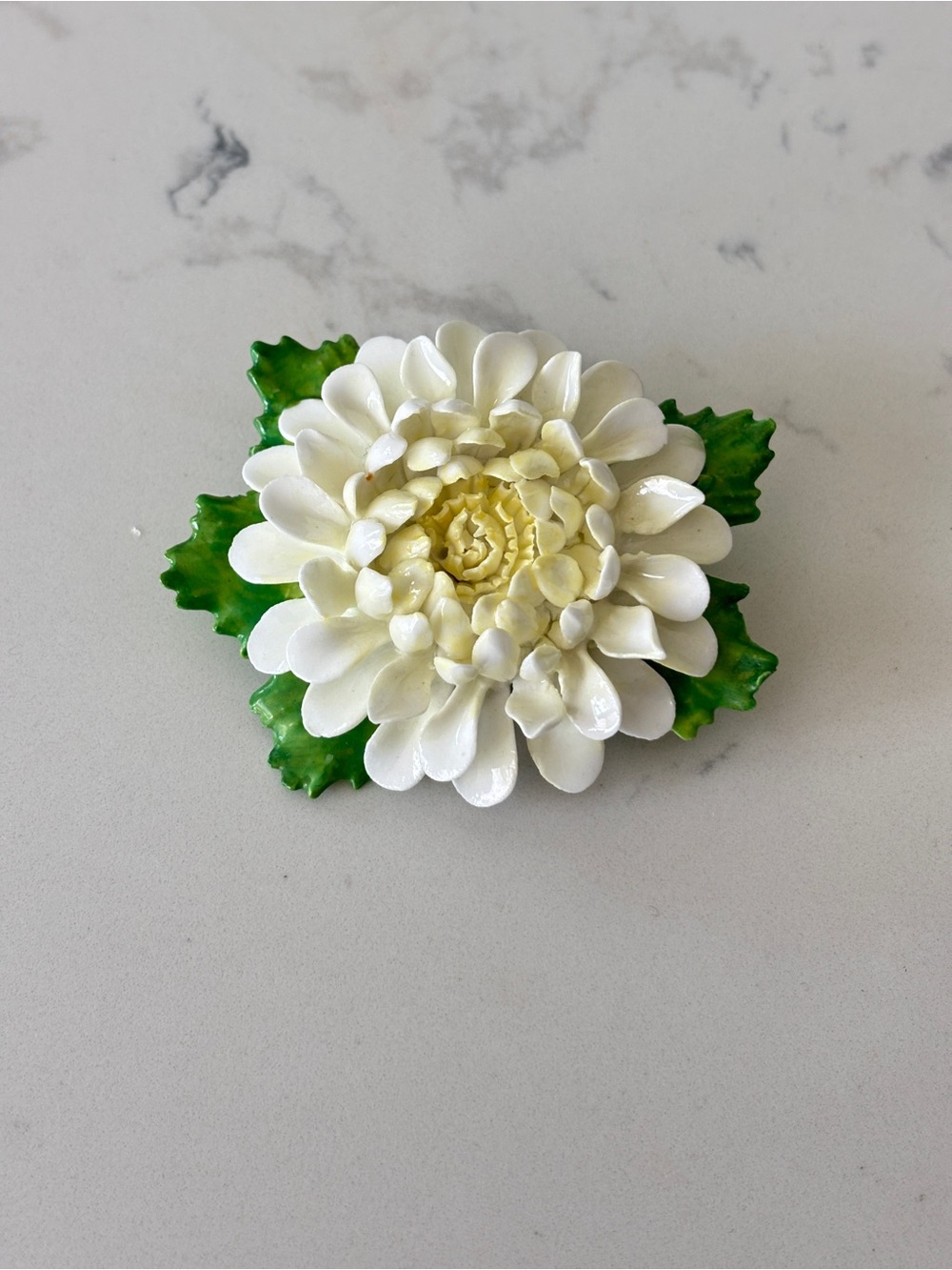 Vintage Staffordshire English Bone China Flower Brooch by Cara China